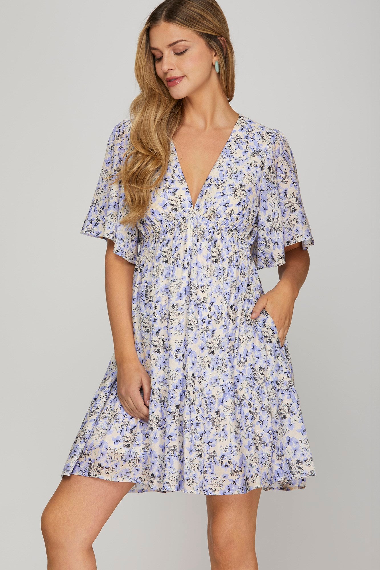 Flutter Bell Sleeve Mini Dress
