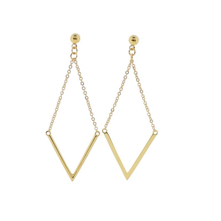 18K Gold Plated Half Chain Earrings