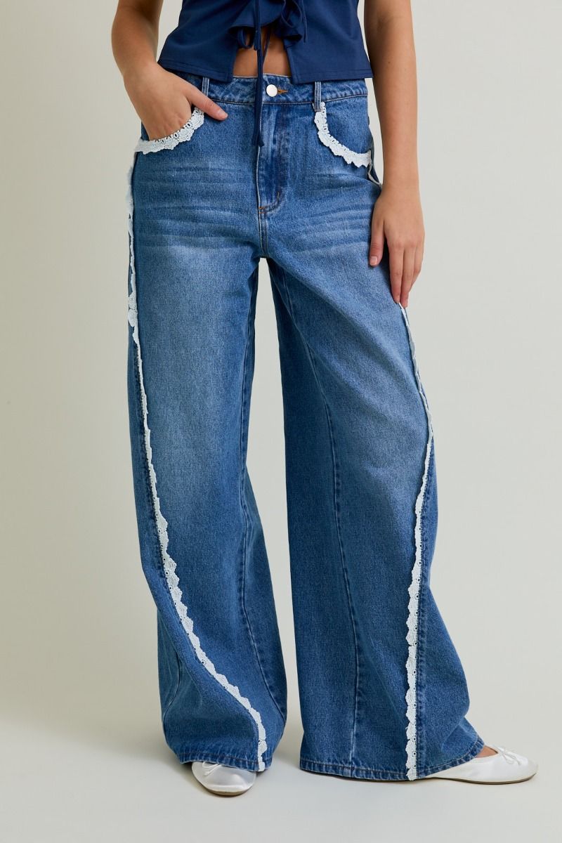 Lace Denim Jeans