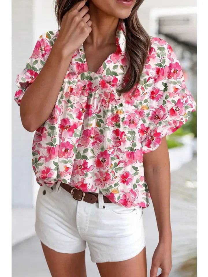 Floral Ruffled Top