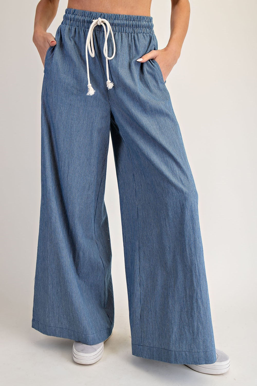 Pinstriped Wide Leg Pants