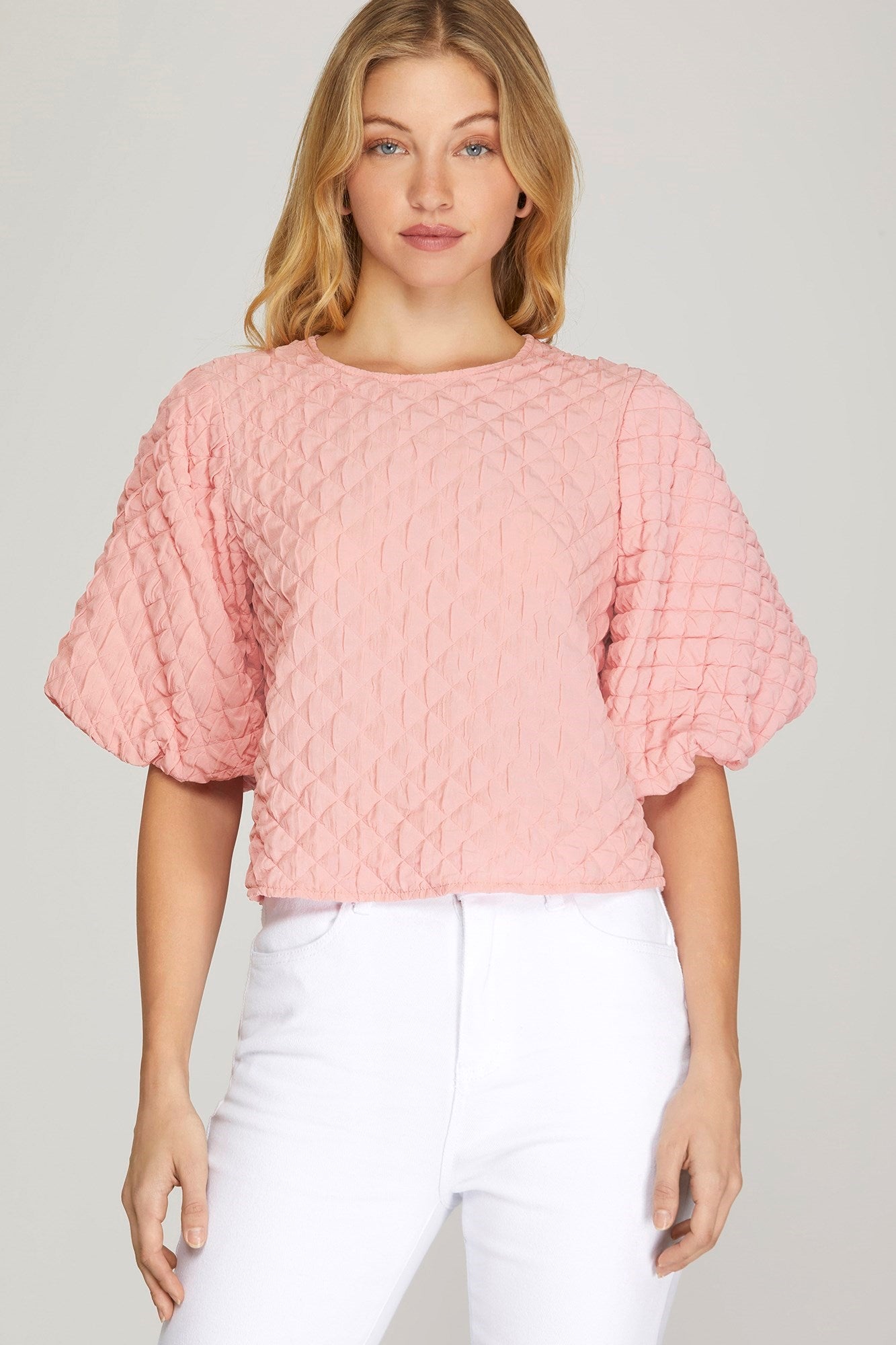 Light Pink Puff Sleeve Top