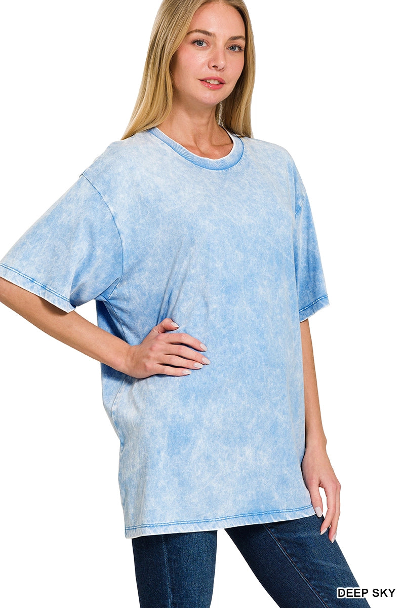 Vintage Wash Oversized Blue Tee