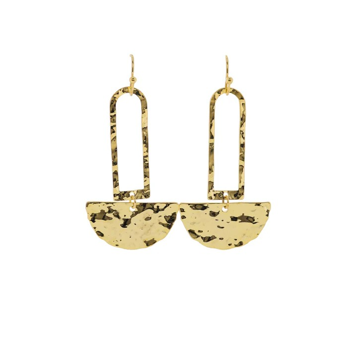 18K Gold Plated Half Circle Earrings