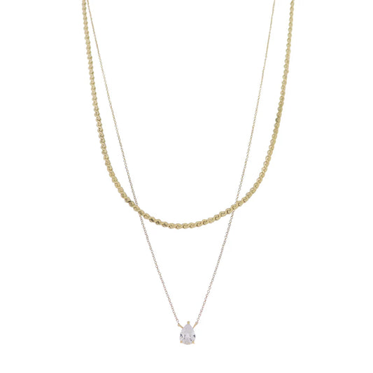 18K GP Crystal Teardrop