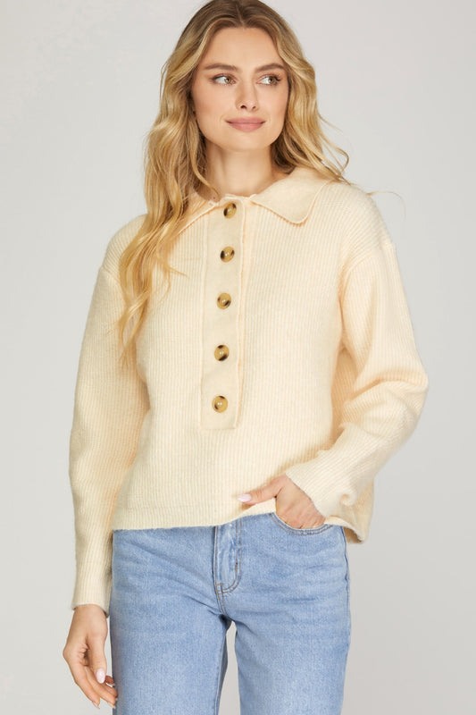 Sweet Cream Collard Sweater