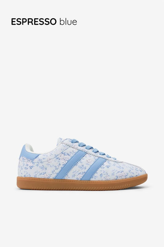 Blue & White Floral Sneakers