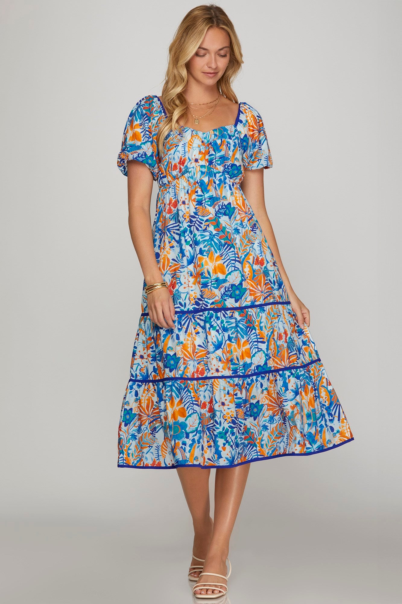 Coastal Citrus Midi Dress