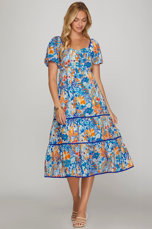 Coastal Citrus Midi Dress