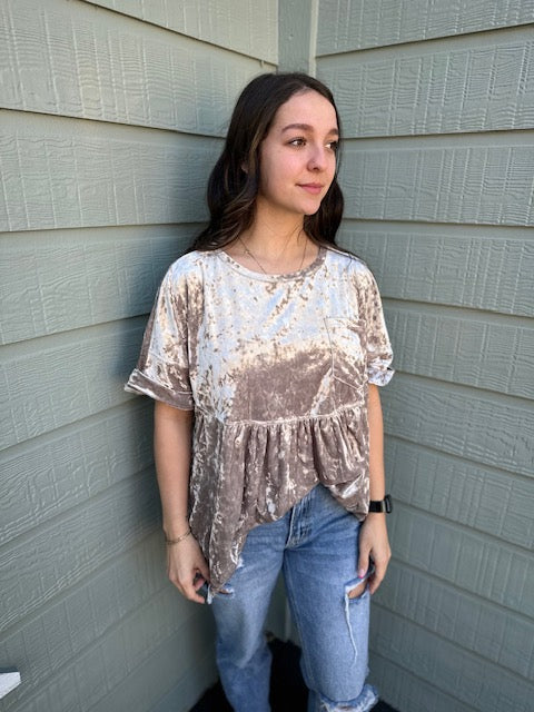 Ice Velvet Babydoll Top