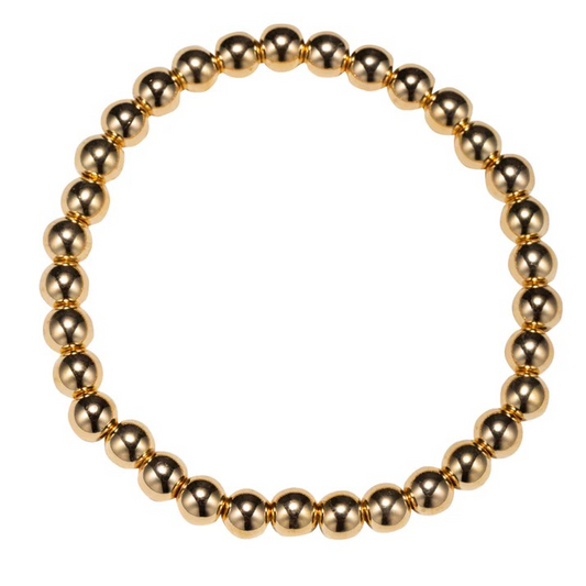 Gold Medium Beaded Stretch Bracelet