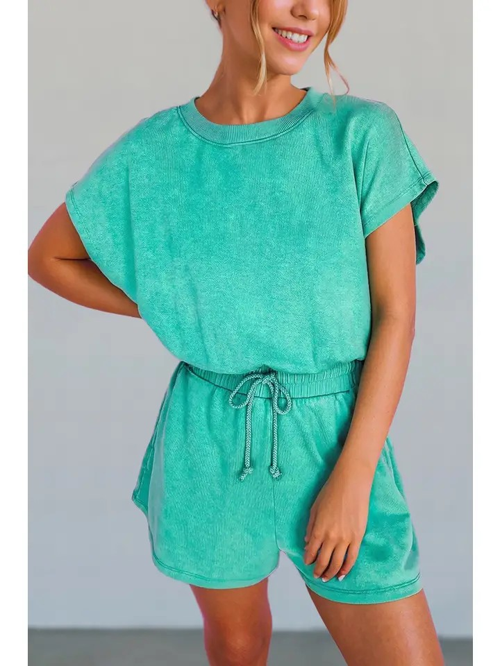Seafoam Green Romper