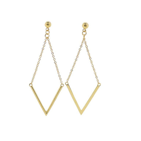 18K Gold Plated Half Chain Earrings