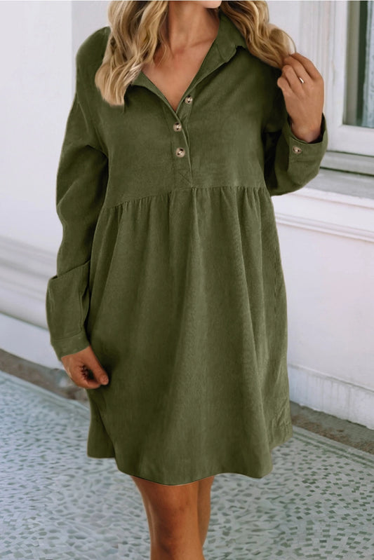 Holiday Season Corduroy Dress