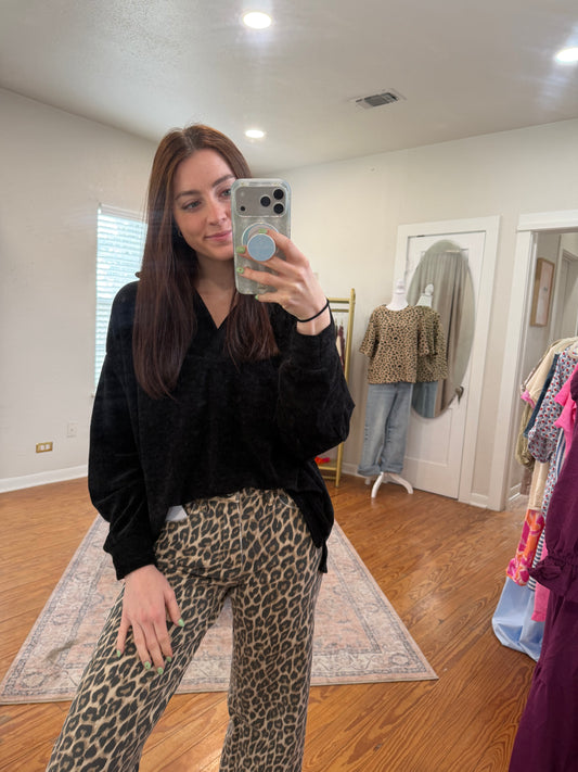 Collared Chenille Pullover