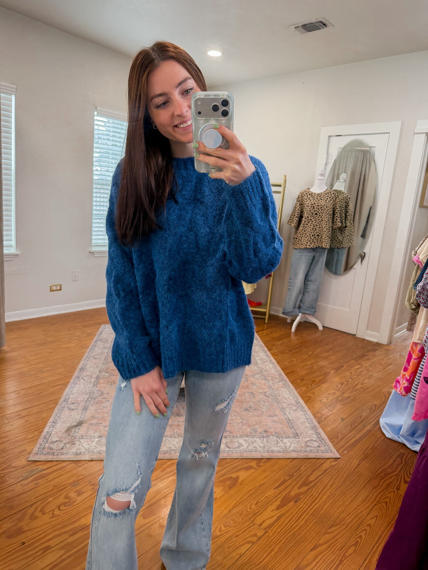 Frosty Cable Knit Sweater