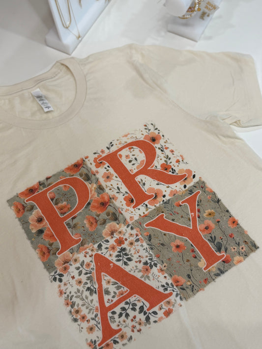 PRAY Floral Graphic Tee