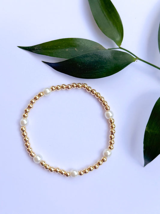 Gold Pearl Bracelet