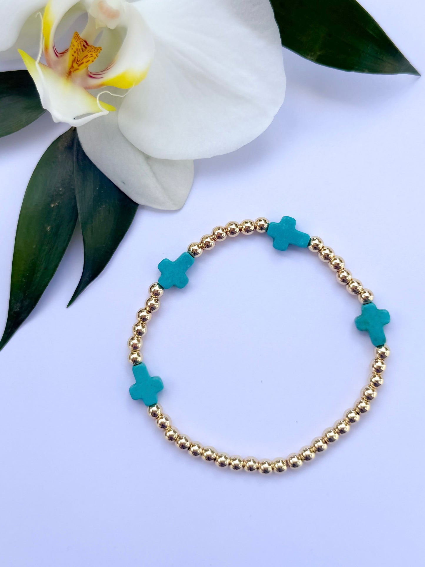 Turquoise Cross Bracelet