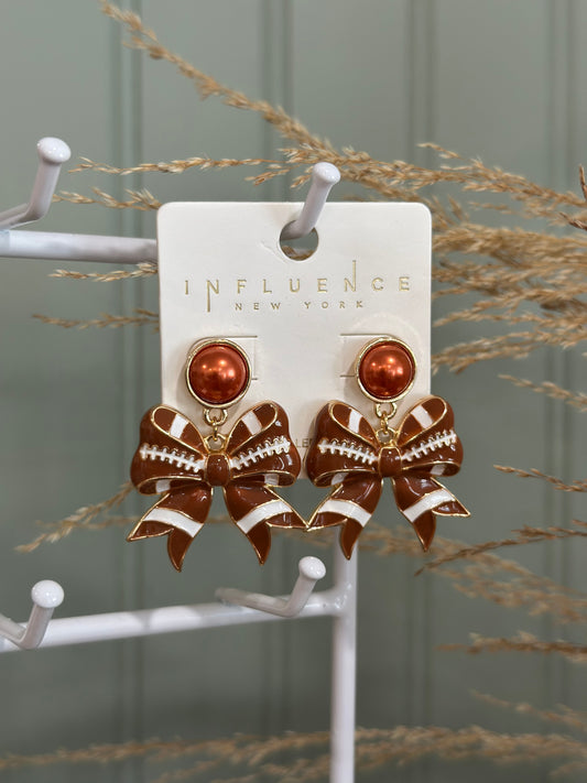 Football Bow Earrings