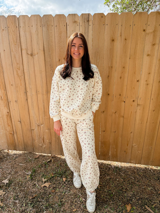 Floral Ivory Sweat Set