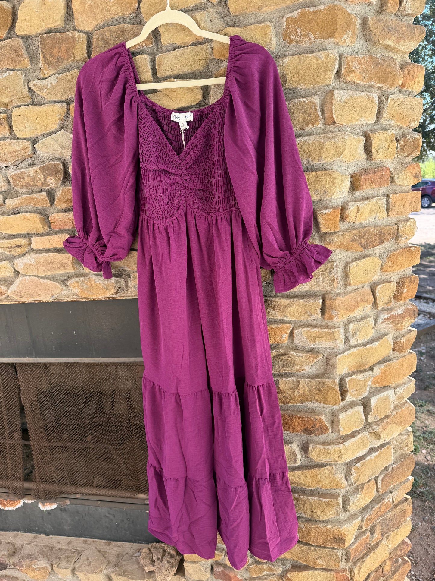 Sweet Heart Smocked Midi Dress