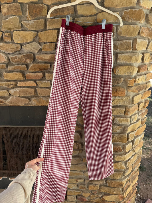 Burgundy Plaid Pants