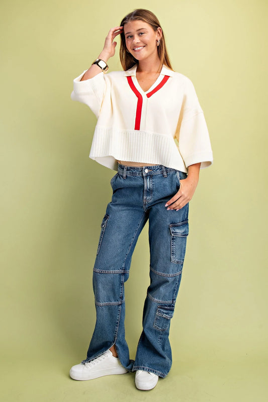 Ivory Collard Sweater