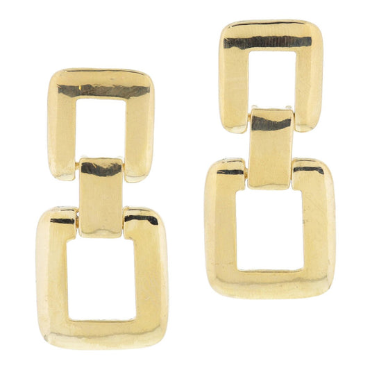 Linked Open Square Earrings