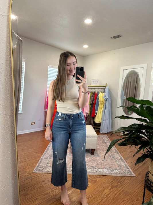 Judy Blue Wide Leg Crop