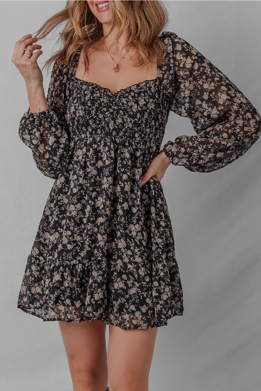 Little Black Floral Dress