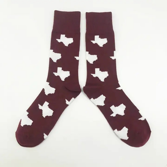 Maroon Texas Socks