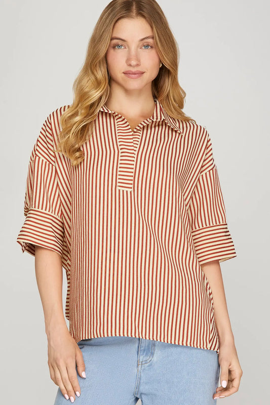 Oversized Striped Top