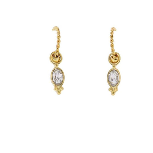 18K Gold Plated Rope Hoop Earrings
