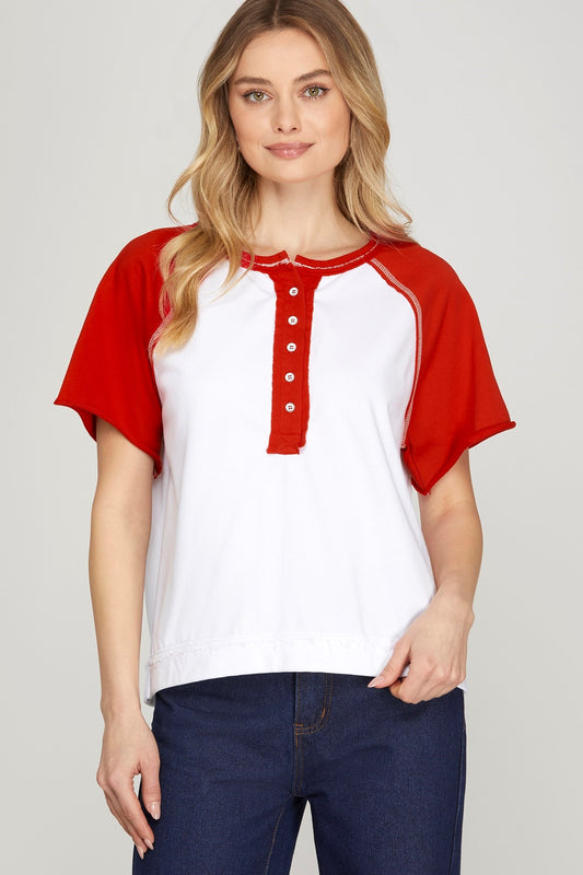 Red & White Gameday Tee