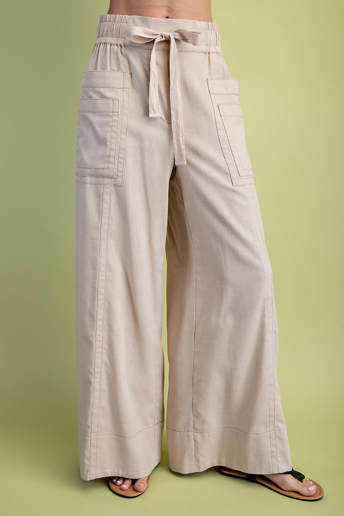 Stone Wide Leg Linen pants
