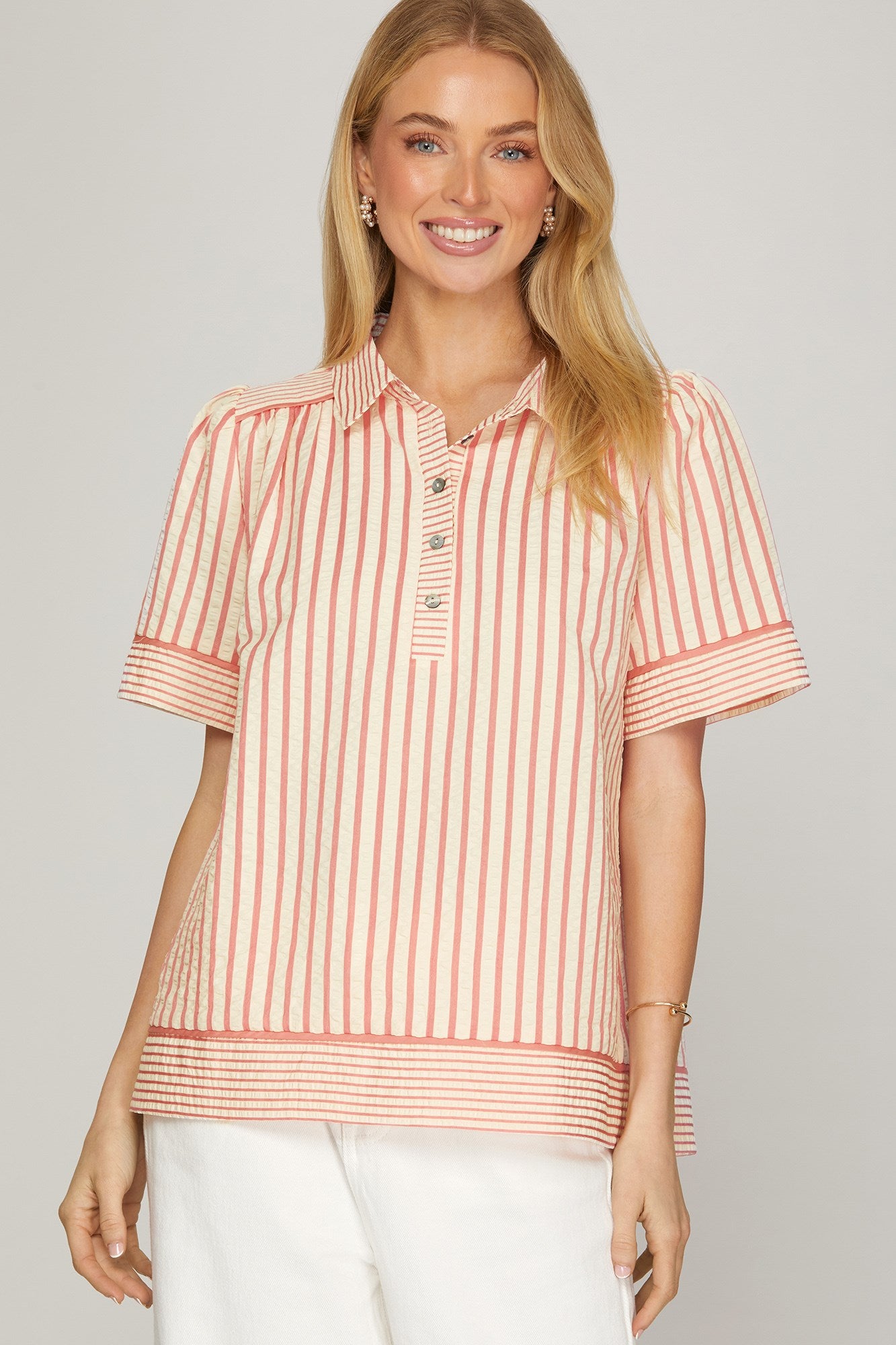Sunday Stripes Half Sleeve Top