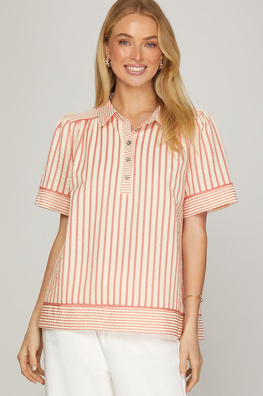 Sunday Stripes Half Sleeve Top