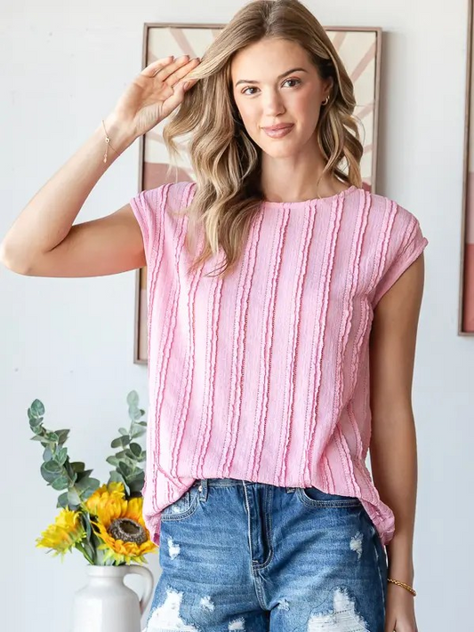 Pink Cap Sleeve Top