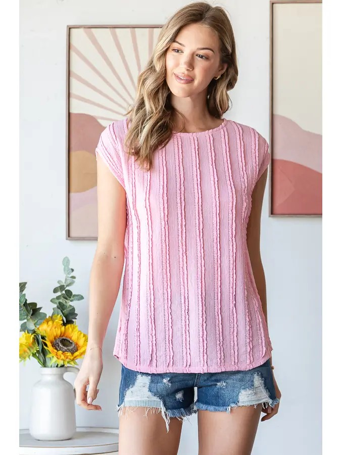 Pink Cap Sleeve Top