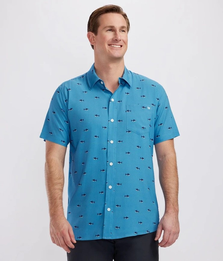 Shark Button Down Men's Hawaiian Shirt