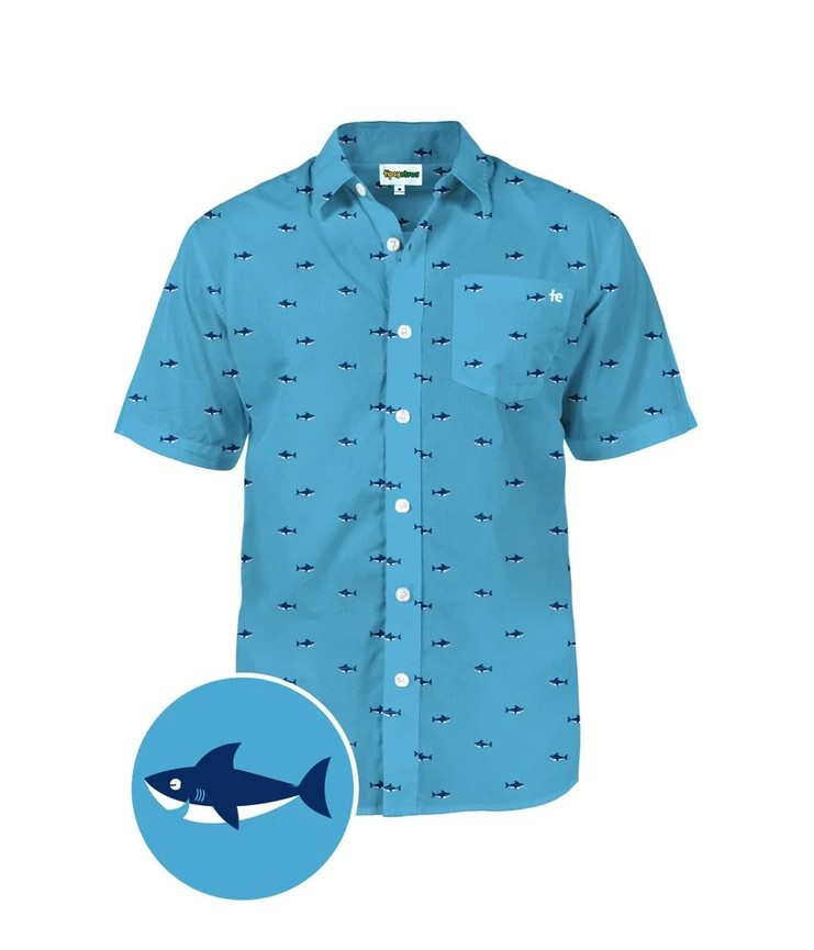 Shark Button Down Men's Hawaiian Shirt