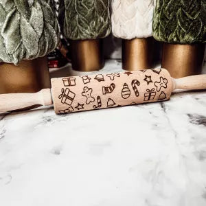Christmas Wood Rolling Pin