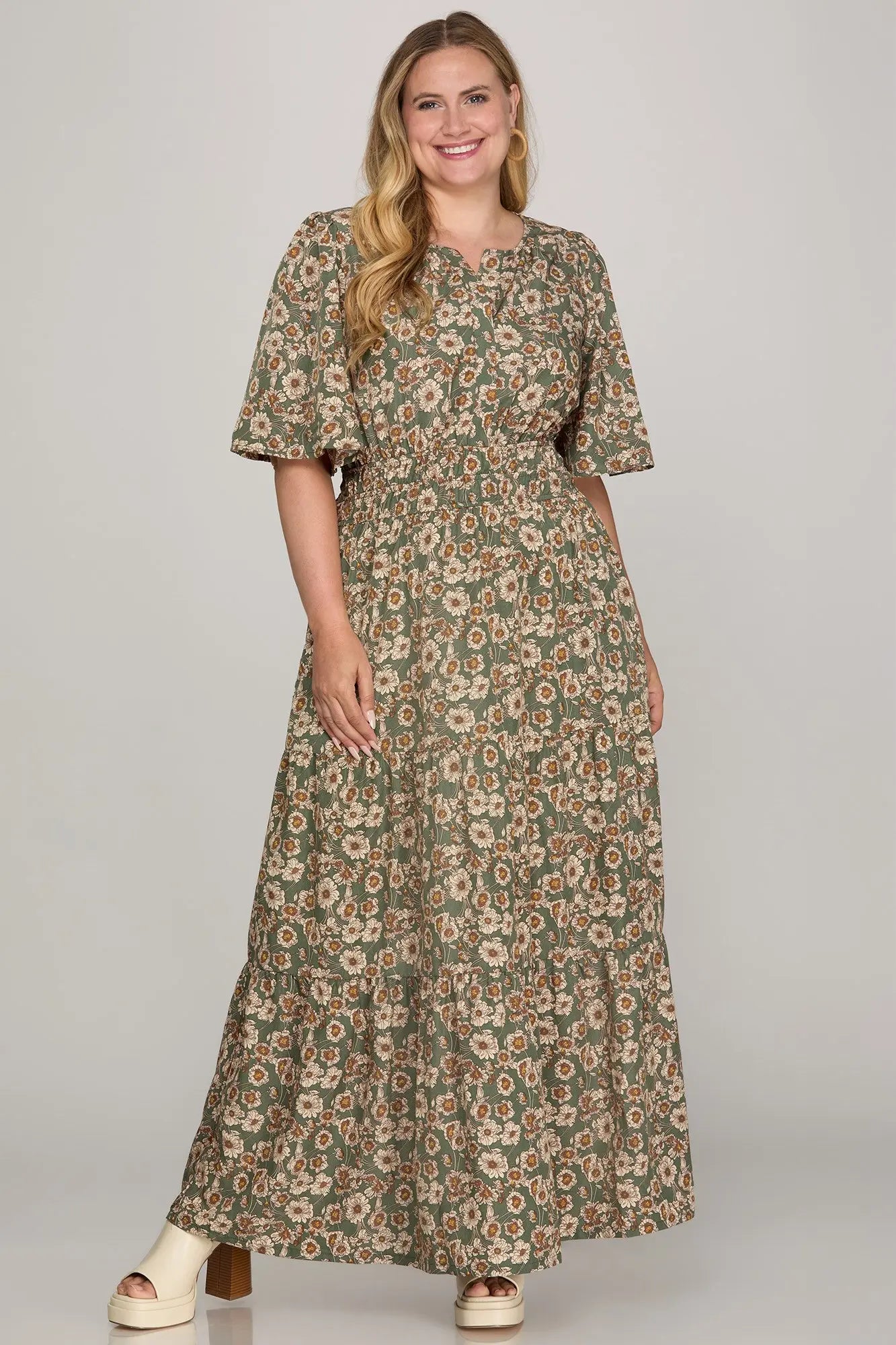 Flutter Sleeve Maxi Dress