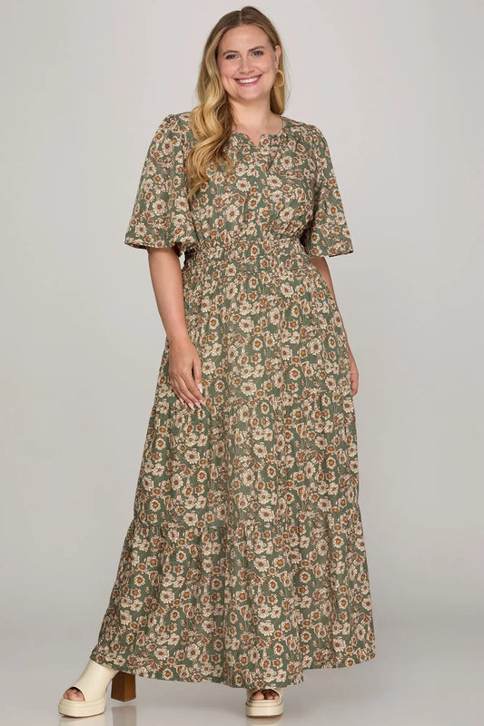 Flutter Sleeve Maxi Dress