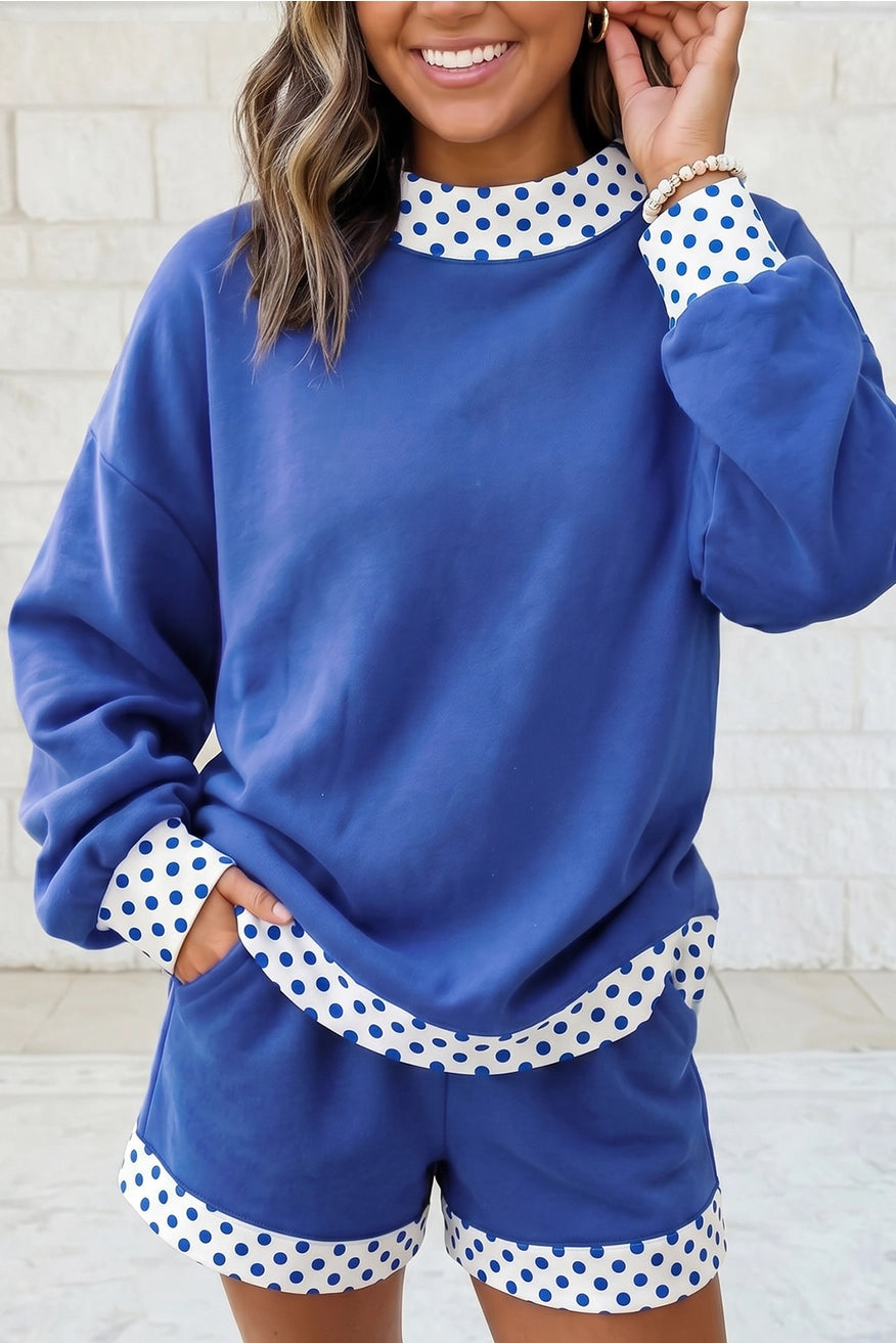 Royal Blue Polka Dot Set