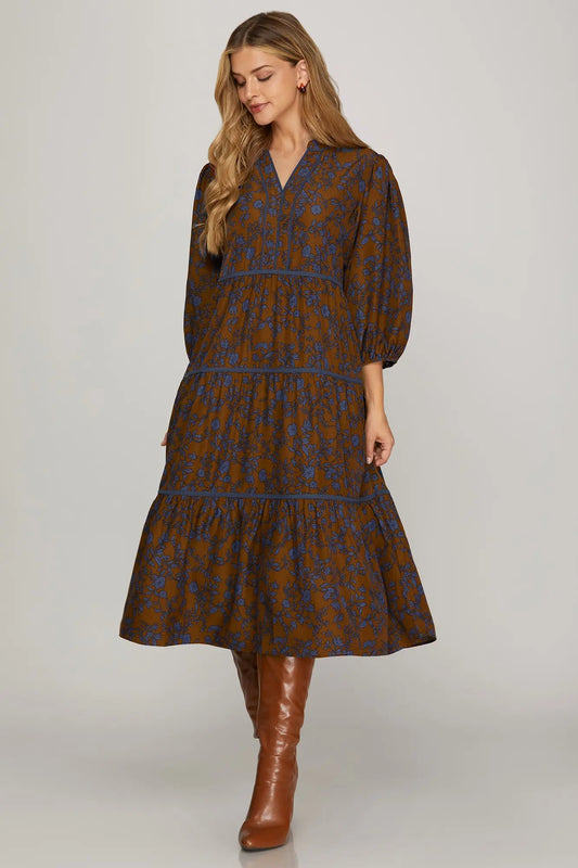 Thankful Floral You Midi Dress