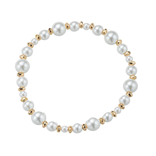 Pearl Gold Beaded Stretch Bracelet